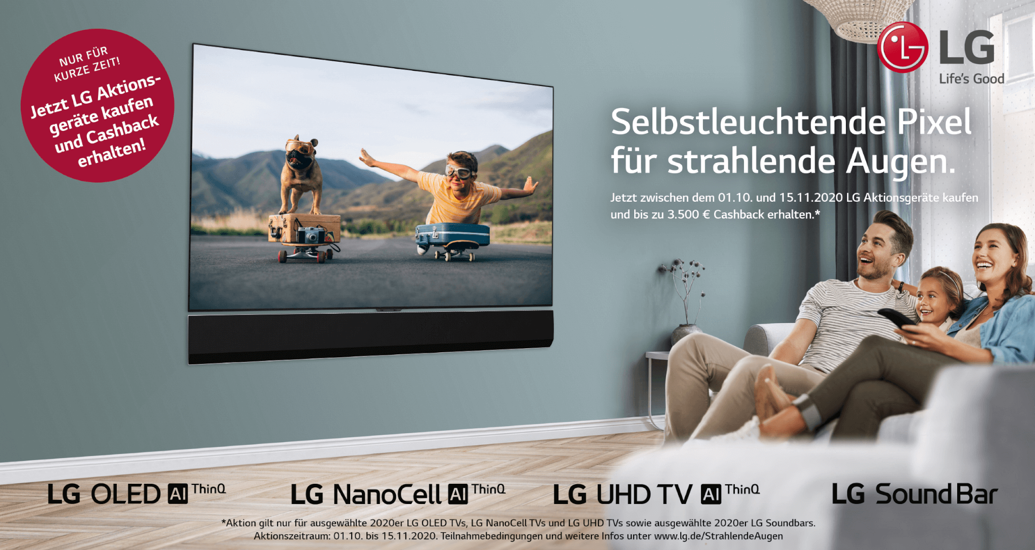 LG Cashback Aktion 2020 - OLED, Nano-TV und Soundbars