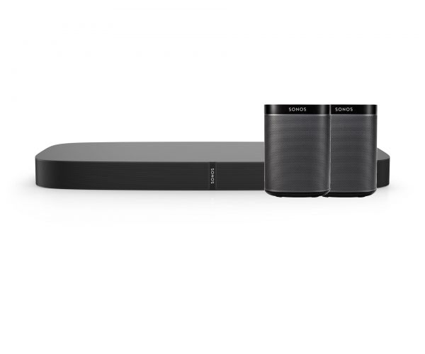 Sonos Heimkino Set - PLAYBASE & 2x Play:1 schwarz