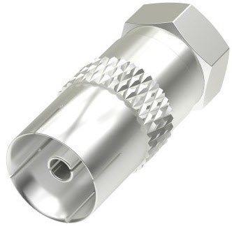 Hama F-Stecker>Koax-Kupplung silber