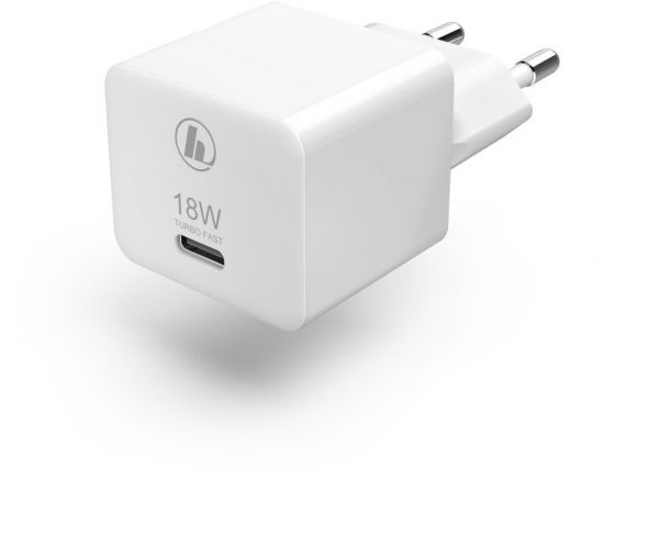 Hama Mini-Ladegerät USB-C (18W) weiß