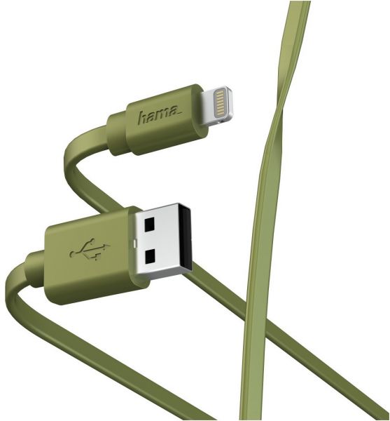 Hama Flat USB-A - Lightning (1m) grün