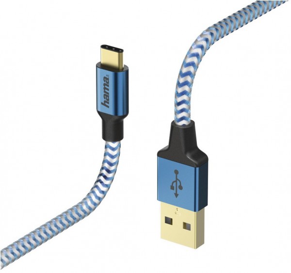 Hama USB-Kabel Reflected (1,5m) blau
