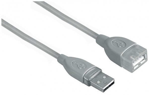 Hama USB-Kabel A-Stecker A-Kupplung grau