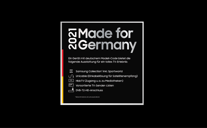 Samsung TV Made for Germany
