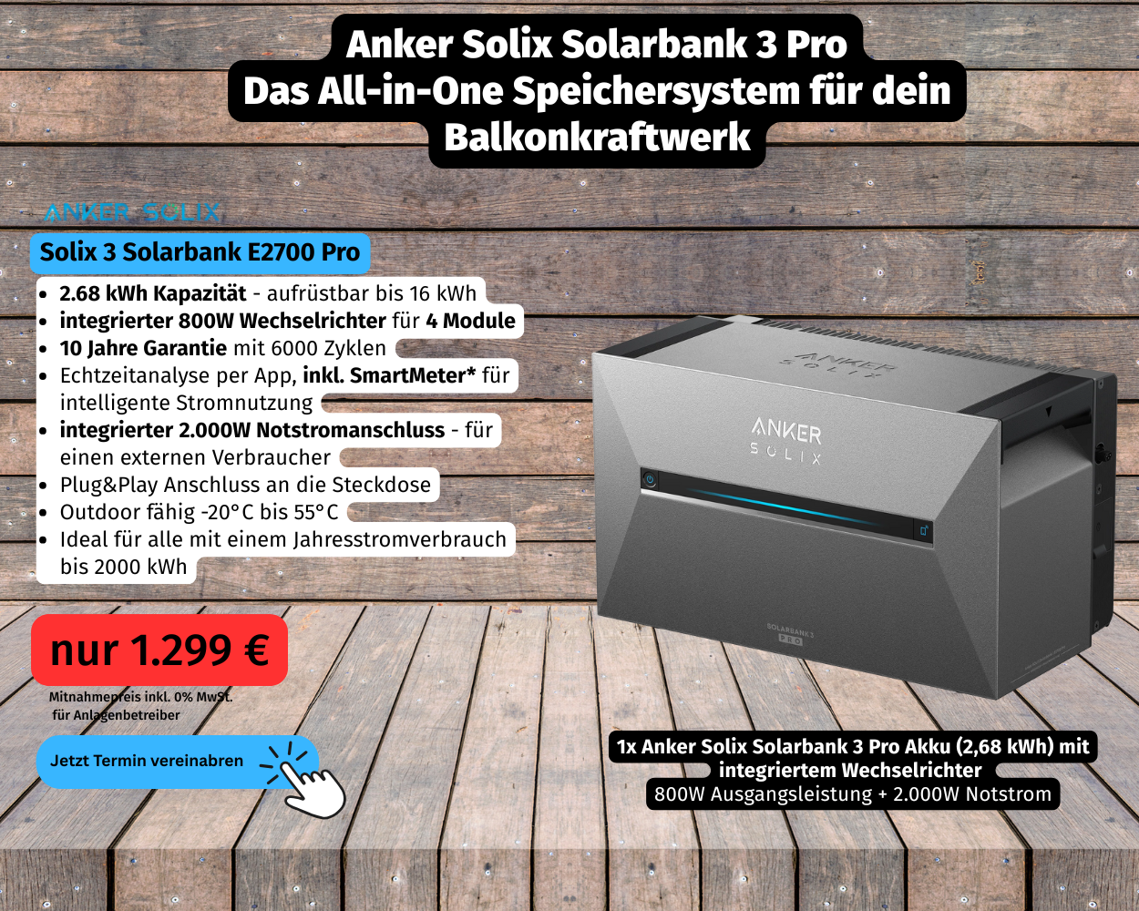 Anker Solix Solarbank 3 Pro Speichersystem Plauen